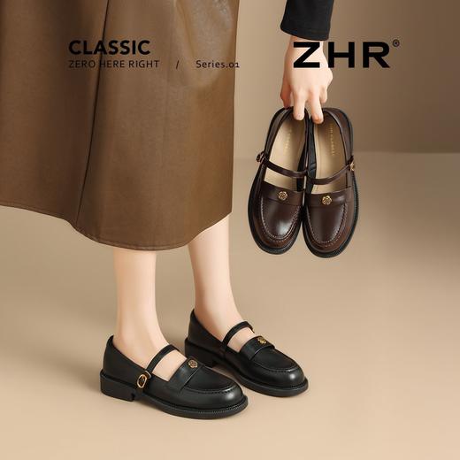 ZHR则则平底乐福鞋女2025新款复古山茶花小皮鞋软底一脚蹬单鞋女 商品图2