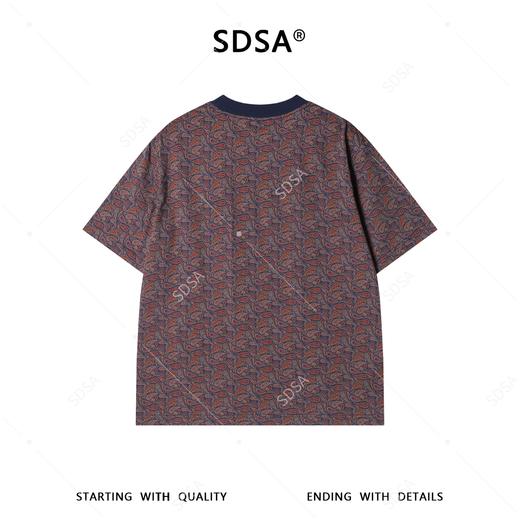 26T212SDSA男装2026新款高贵轻奢时尚撞色满印设计短袖T恤百搭时尚上衣 商品图5