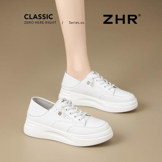 ZHR则则皮面两穿厚底小白鞋女2025春秋新款超软通勤休闲鞋真皮鞋 商品图6