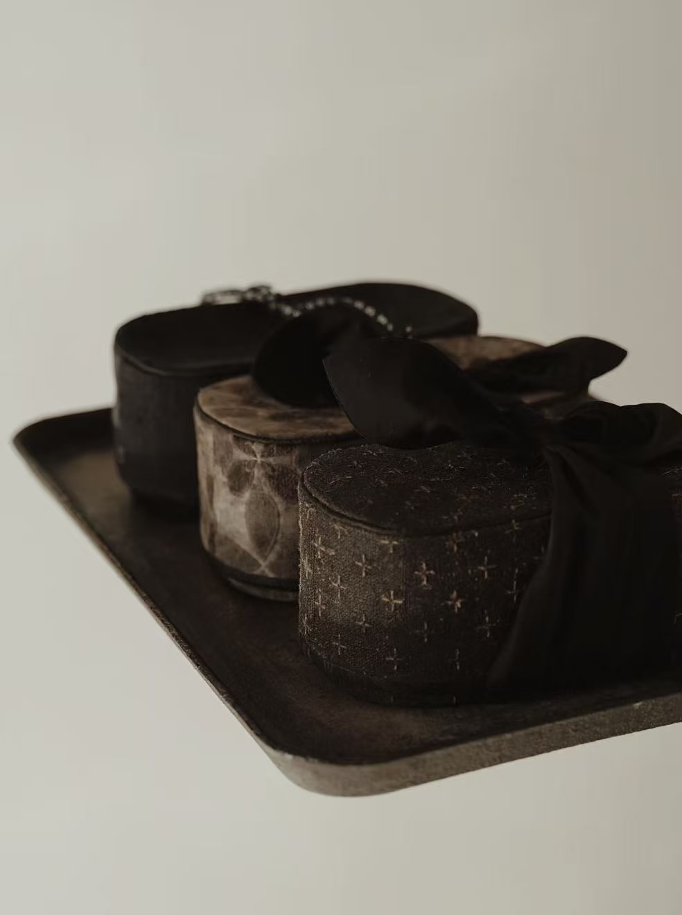 清如许优选｜古布蝴蝶结手拎茶器收纳盒 便携茶盒 可放行李箱