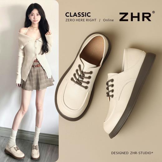 ZHR则则时尚学院英伦复古系带单鞋乐福鞋2025新款百搭小皮鞋女鞋 商品图0