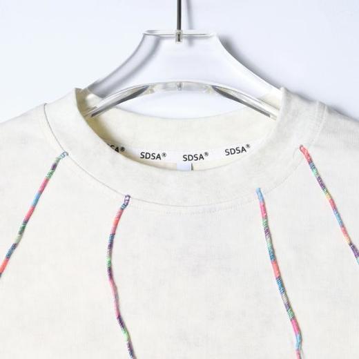 26T205SDSA男装2026新款高贵轻奢时尚彩色缝线设计圆领短袖T恤百搭宽松 商品图2