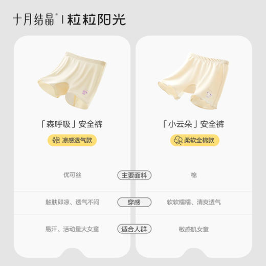 粒粒阳光女童内裤防走光儿童安全裤三合一桑蚕丝打底短裤 商品图2