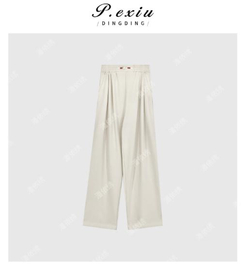 03-3潘依绣丁丁宠粉夏季新款抽绳设计感松紧腰纯色百搭休闲阔腿裤 商品图0