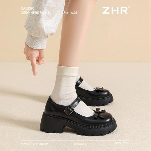 ZHR则则时尚百搭玛丽珍鞋厚底蝴蝶结单鞋2025新款气质女鞋小皮鞋 商品图3