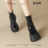 ZHR则则法式粗跟黑色乐福鞋女2025新款简约舒适增高一脚蹬小皮鞋 商品缩略图5