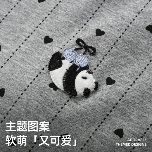 【带胸垫】防凸点女士短袖短裤纯棉家居服套装yc0416018 商品图4