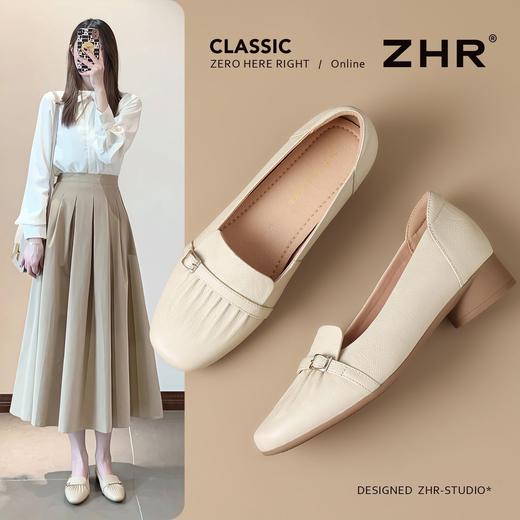 ZHR头层牛皮乐福鞋女2025秋季新款真皮软底舒适妈妈鞋一脚蹬单鞋 商品图1