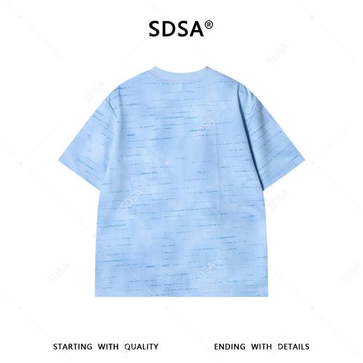 26T129SDSA男装2026新款高贵轻奢时尚扎染虚线印花设计圆领短袖T恤百搭 商品图5