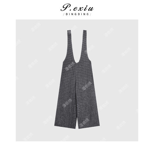 03-3潘依绣丁丁宠粉新款设计感小香风肌理感高级阔腿背带裤W-1653 商品图0