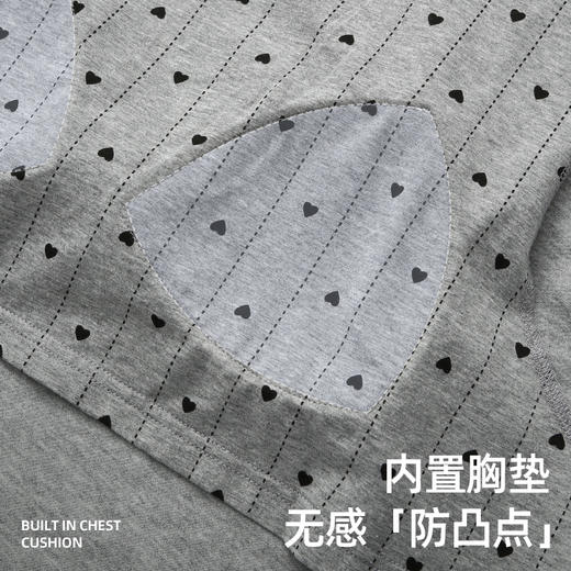 【带胸垫】防凸点女士短袖短裤纯棉家居服套装yc0416018 商品图2