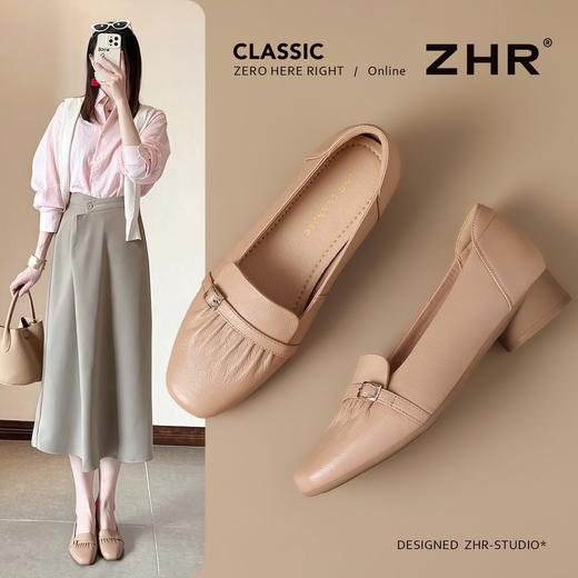 ZHR头层牛皮乐福鞋女2025秋季新款真皮软底舒适妈妈鞋一脚蹬单鞋 商品图2