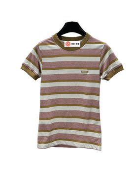 女款棉质条纹短袖T恤fe020