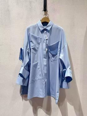 女款拼接长袖衬衫la