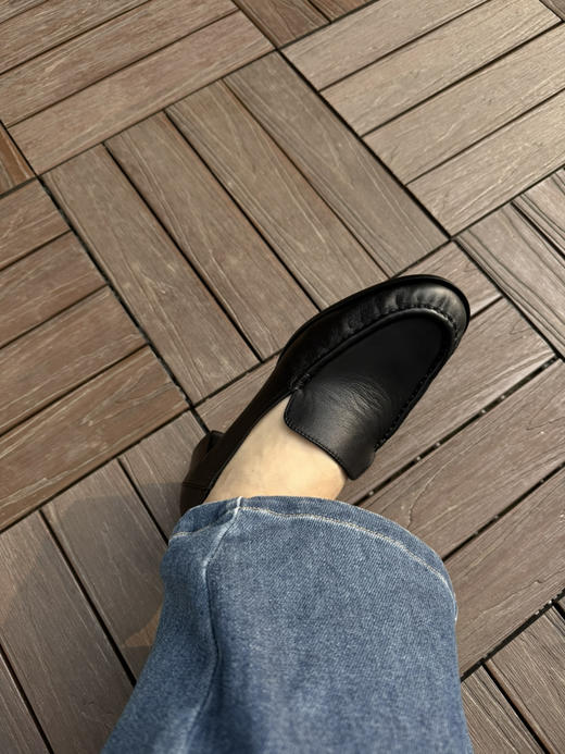 316-3 自留 可踩跟可小跑 3.1粗跟单鞋 小牛皮手工缝马克线 粗跟暴走皮鞋 商品图5