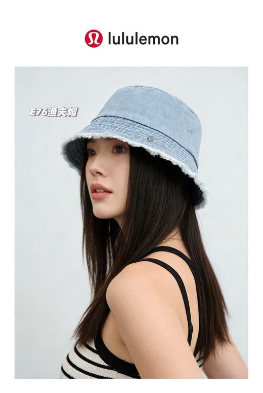 超好看的素颜帽！LULU2026新款情侣款牛仔软顶渔夫帽 商品图0
