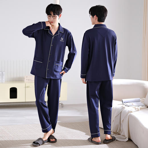爱帝男式翻领长袖家居服 商品图4