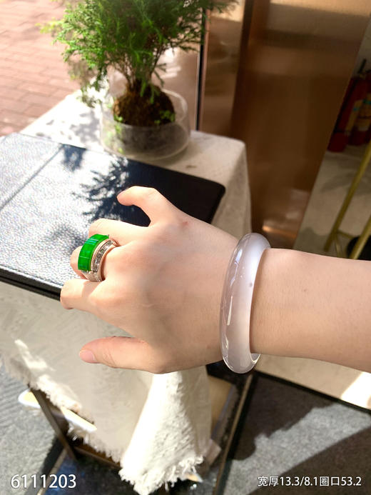 玻璃种手镯【6111203】圈口53.2~具体价格微信咨询 商品图3