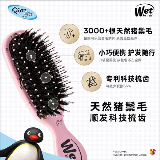 ~美国Wet brush& Pingu合作系列 猪鬃毛顺发梳 商品图1