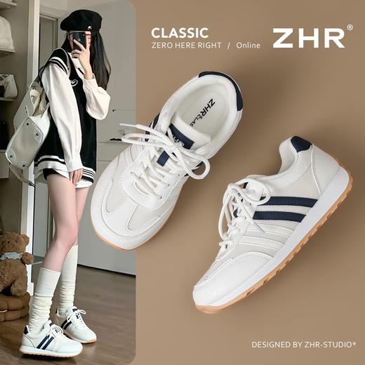 ZHR拼接皮面休闲阿甘鞋女2025新款轻便增高运动鞋超软透气百搭女 商品图0