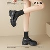 ZHR则则法式粗跟黑色乐福鞋女2025新款简约舒适增高一脚蹬小皮鞋 商品缩略图6