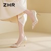 ZHR则则蝴蝶结珍珠链高跟鞋女鞋2025新款法式优雅气质浅口细跟鞋 商品缩略图3