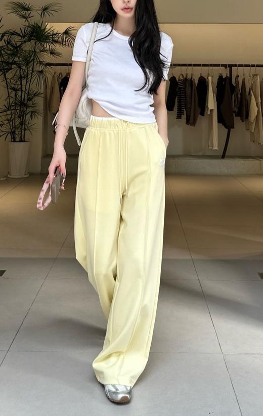 女款丝棉刺绣直筒长裤ji008 商品图3