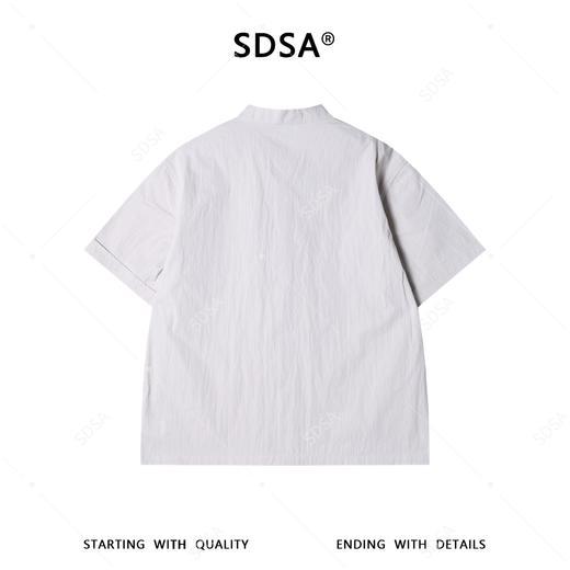 56019SDSA男装2026新款高贵轻奢潮牌简约纯色立领短袖衬衫百搭时尚衬衣 商品图5