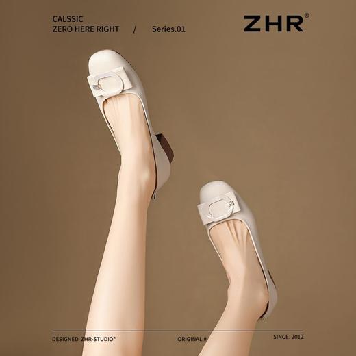 ZHR则则浅口单鞋女2025新款春季法式粗跟百搭小皮鞋舒适休闲女鞋 商品图9