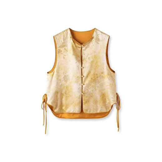 丁摩 新中式国风重工提花两面穿马甲女春夏新款气质马夹背心6ZF-4714 商品图4