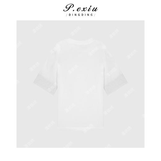 03-3潘依绣丁丁宠粉韩系撞色圆领短袖T恤Q70412 商品图1