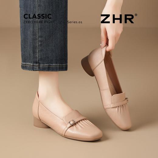 ZHR头层牛皮乐福鞋女2025秋季新款真皮软底舒适妈妈鞋一脚蹬单鞋 商品图9