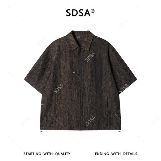 SDSA男装2026新款高贵轻奢美式复古肌理提花短袖衬衫百搭宽松上衣 商品图1