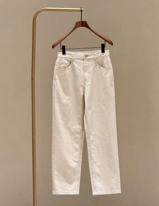小禾土壤牛仔米白色牛仔裤 商品图7