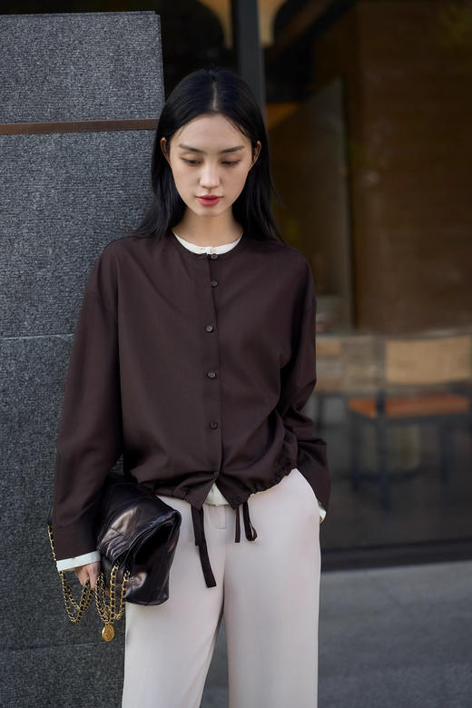 美拉德老钱风巨显白高智感衬衫 商品图1