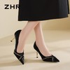 ZHR则则蝴蝶结珍珠链高跟鞋女鞋2025新款法式优雅气质浅口细跟鞋 商品缩略图9