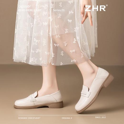 ZHR头层牛皮乐福鞋女2025新款真皮厚底小皮鞋软底单鞋一脚蹬女鞋 商品图9