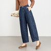 百媚生 莱赛尔汉麻弯刀裤女高腰宽松香蕉牛仔九分裤8270 商品缩略图0