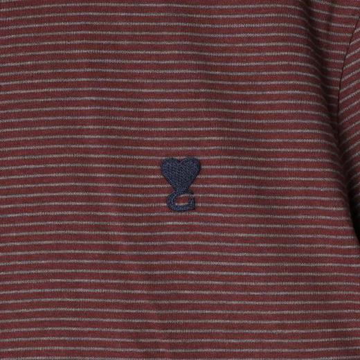 9213SDSA男装2026新款高贵轻奢百搭显瘦撞色条纹刺绣爱心圆领短袖T恤 商品图2