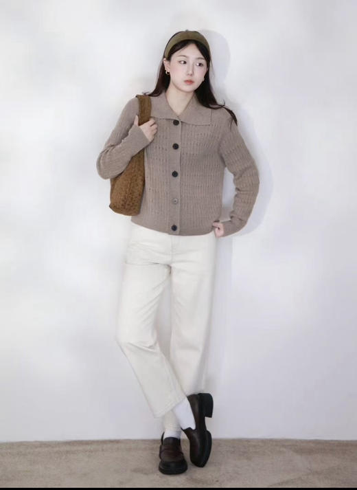 小禾土壤牛仔米白色牛仔裤 商品图12