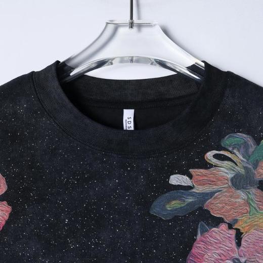 26T153SDSA男装2026新款高贵轻奢潮牌满天星撞色花卉印花圆领短袖T恤 商品图2