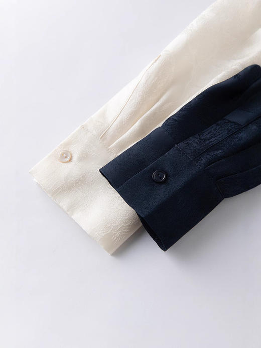 丁摩 新款动物森林提花桑蚕丝衬衫女春夏真丝衬衣中长款长袖上衣6ZF-3161 商品图4