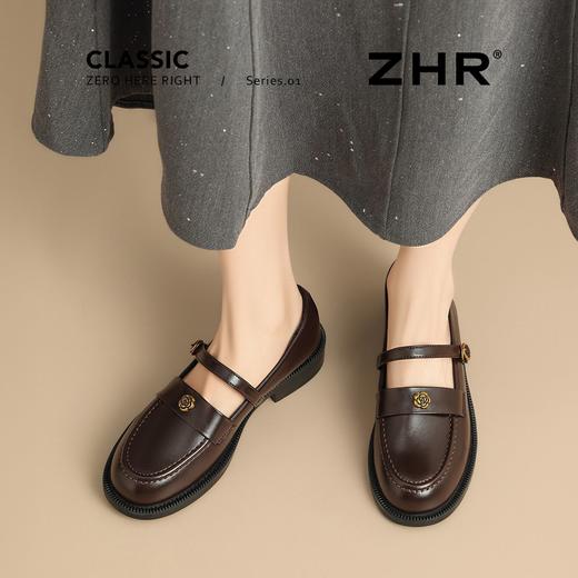 ZHR则则平底乐福鞋女2025新款复古山茶花小皮鞋软底一脚蹬单鞋女 商品图8