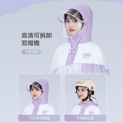 【加厚时尚雨衣】2026潮流DRY可调节拼色雨衣 加大加厚雨衣电动车摩托车护脸防雨 商品图1