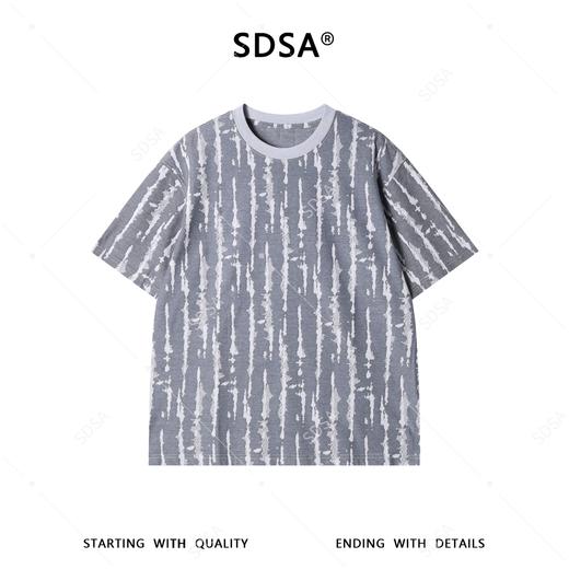 25SS002SDSA男装2026新款高贵轻奢美式撞色提花圆领短袖T恤百搭宽松上衣 商品图1