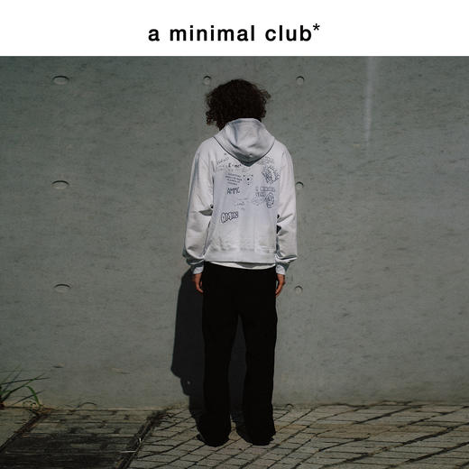 a minimal club重磅460克100%棉毛圈布拉链夹克连帽卫衣AM5BST06 商品图2