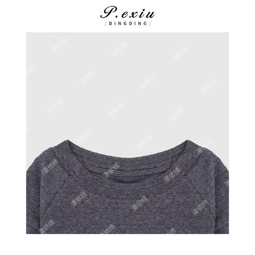 03-3潘依绣丁丁宠粉圆领立体小花飞袖显瘦肌理感短袖T恤Q5718 商品图2