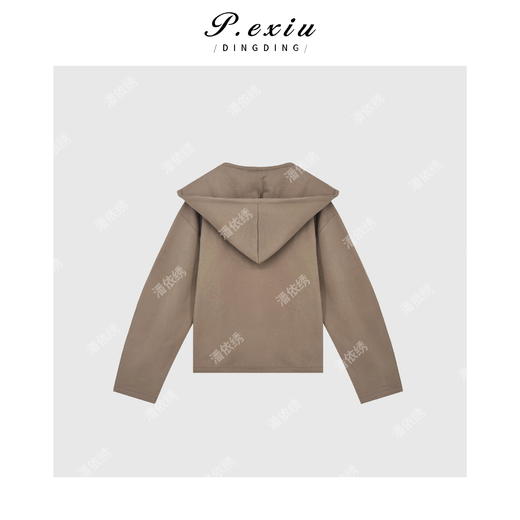 03-3潘依绣丁丁宠粉韩系100-棉-圆领连帽可拆卸长袖T恤Q15369 商品图1