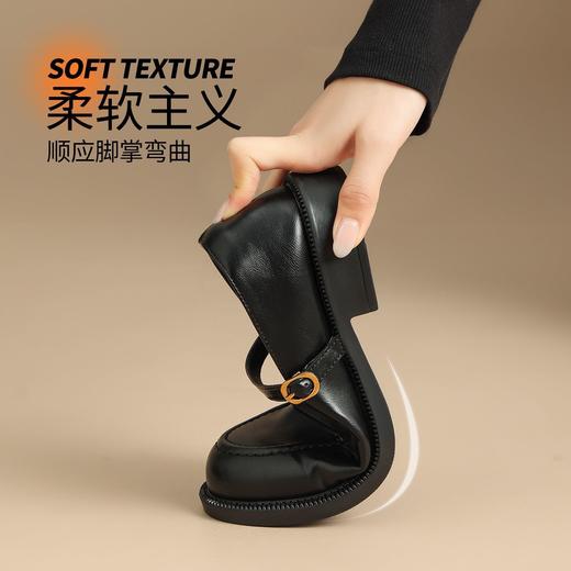 ZHR则则平底乐福鞋女2025新款复古山茶花小皮鞋软底一脚蹬单鞋女 商品图4