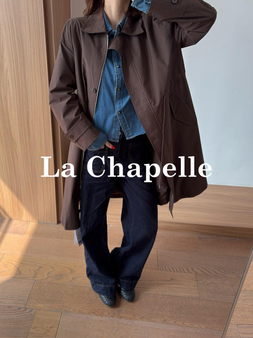专柜实拍【千元品质】拉夏贝尔/La Chapelle随性慵懒风！翻领抽绳显瘦排扣百搭外套简约高级通勤长款质感风衣 商品图6